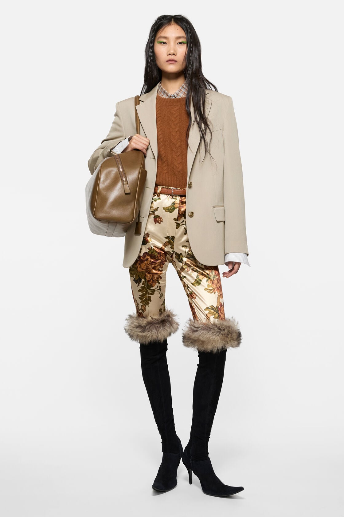 Layered wool suit jacket - Beige