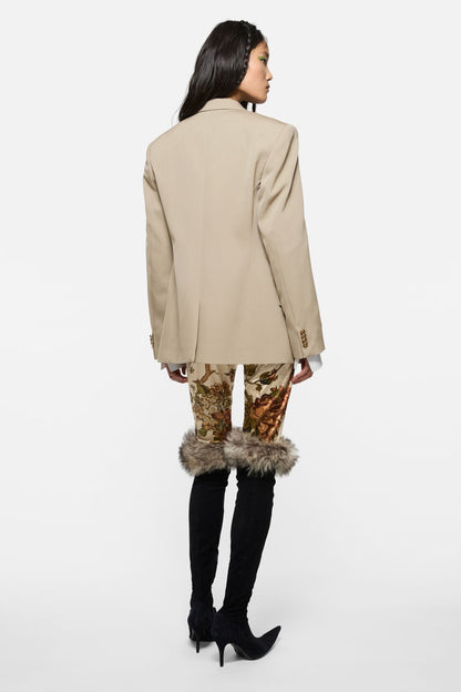 Layered wool suit jacket - Beige
