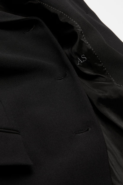Fitted wool suit jacket - Black