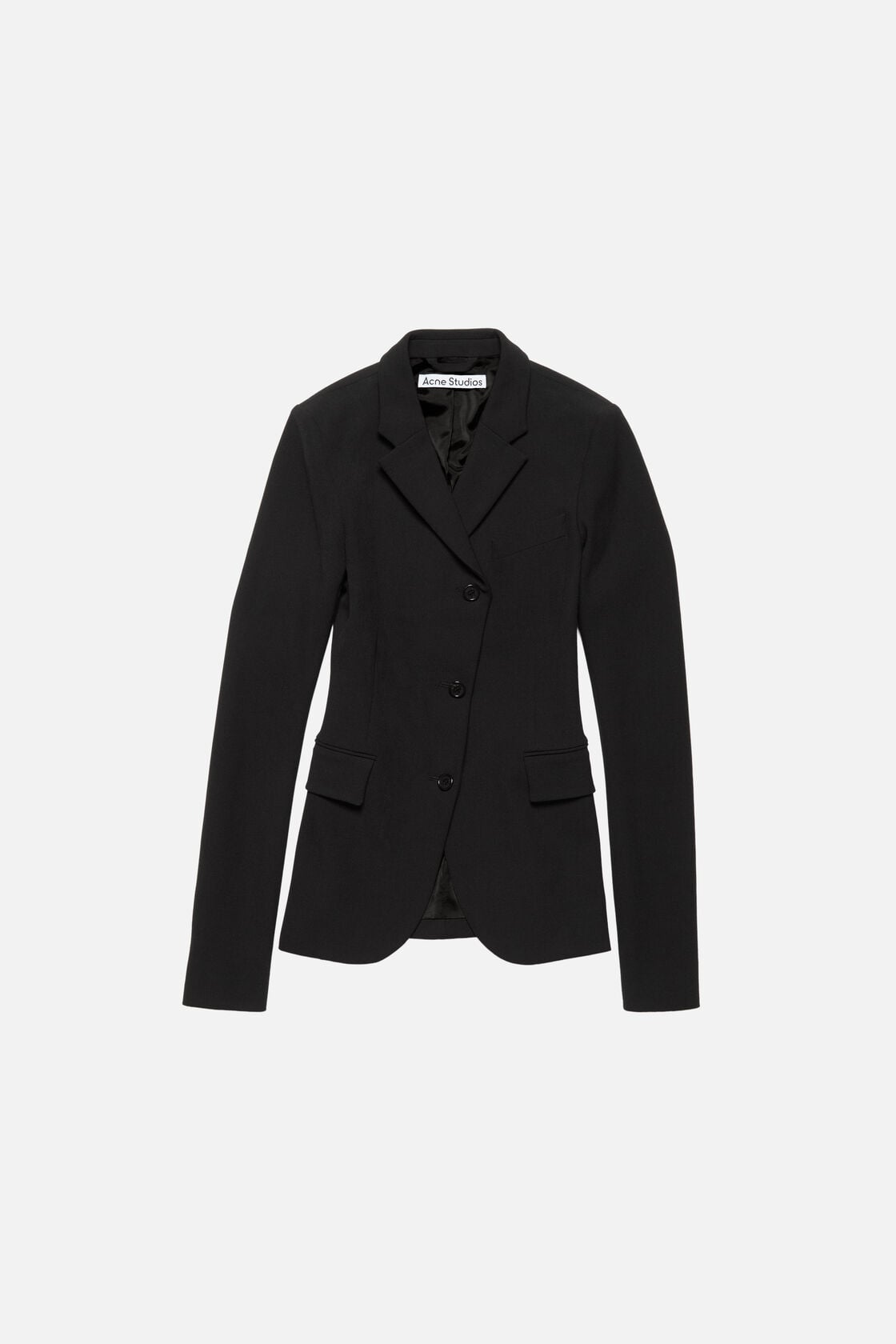 Fitted wool suit jacket - Black