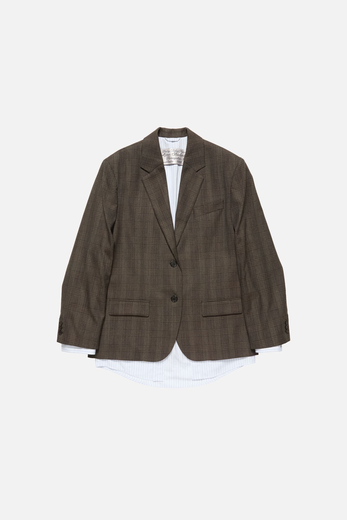 Layered wool suit jacket - Brown/black