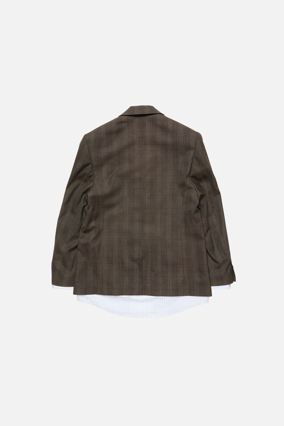 Layered wool suit jacket - Brown/black