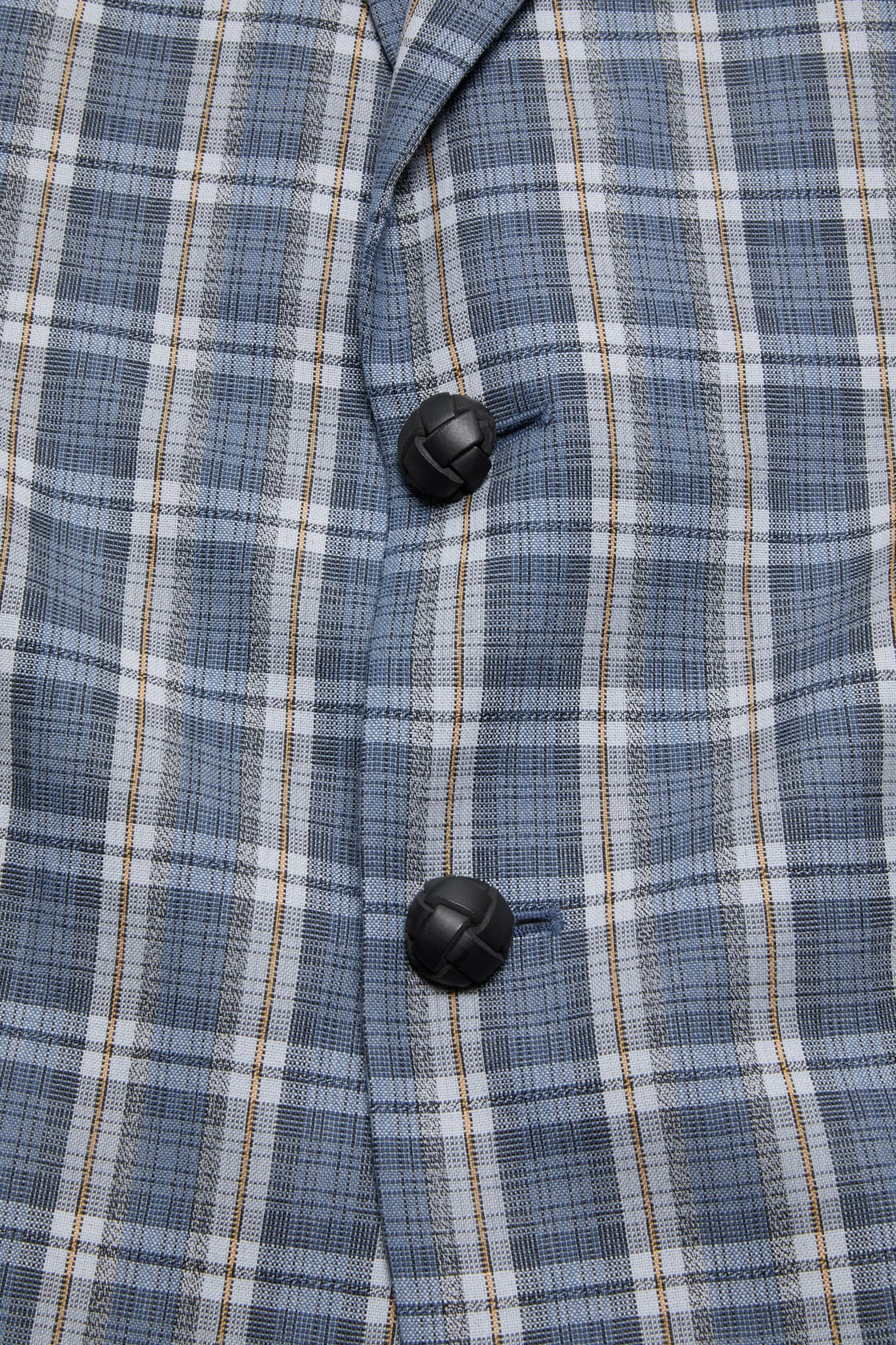 Checked wool suit jacket - Blue/yellow