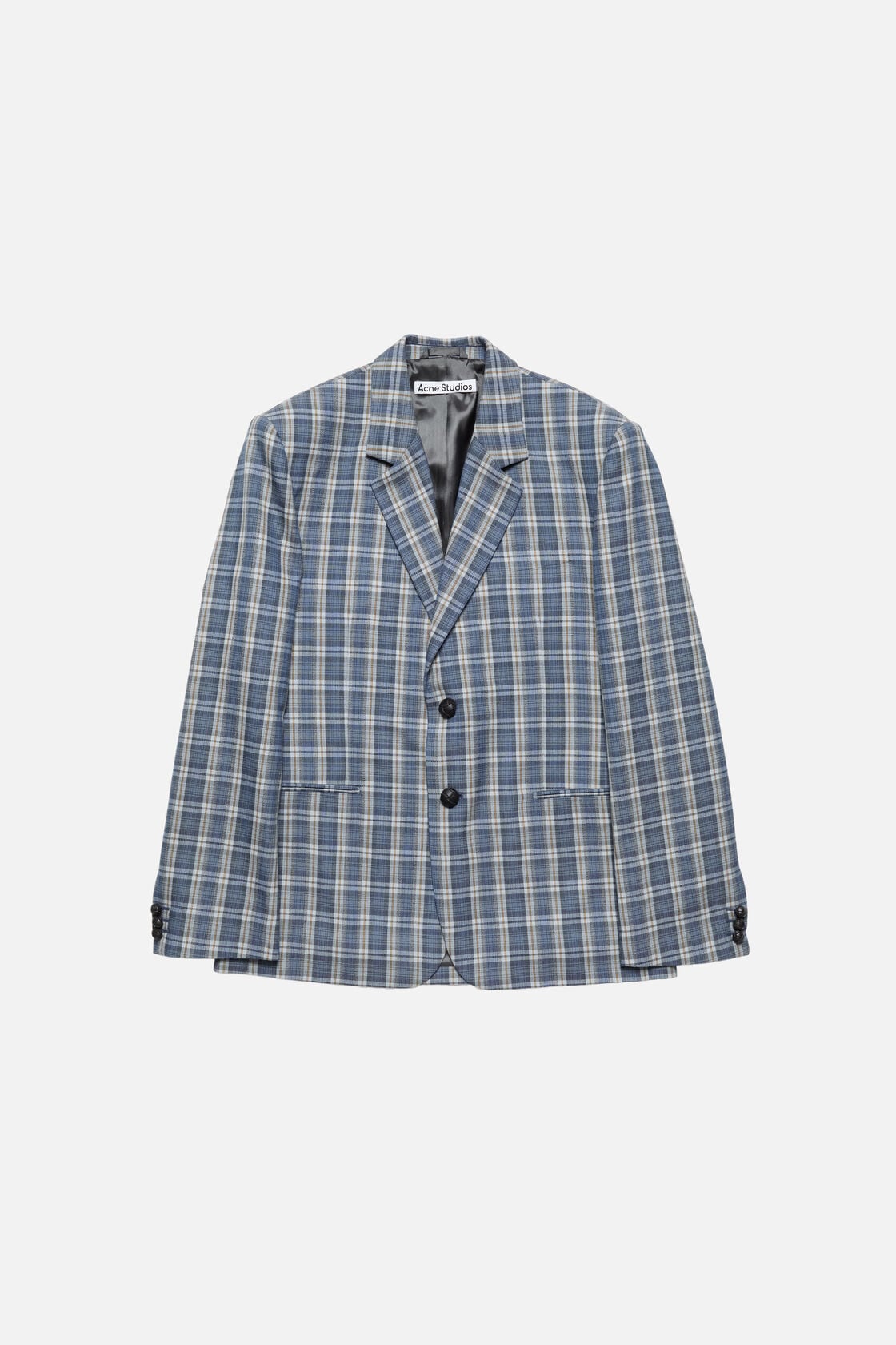 Checked wool suit jacket - Blue/yellow