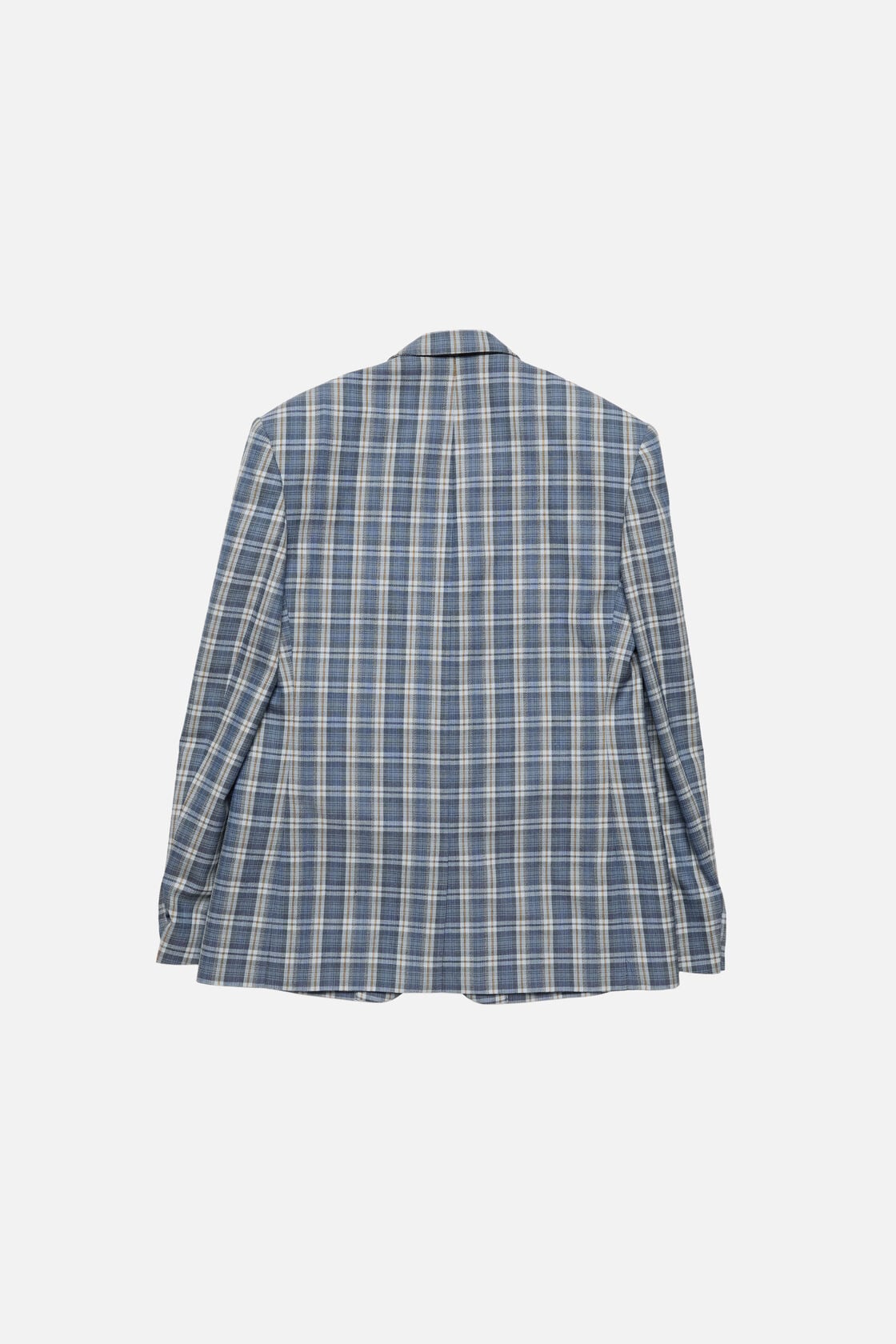 Checked wool suit jacket - Blue/yellow