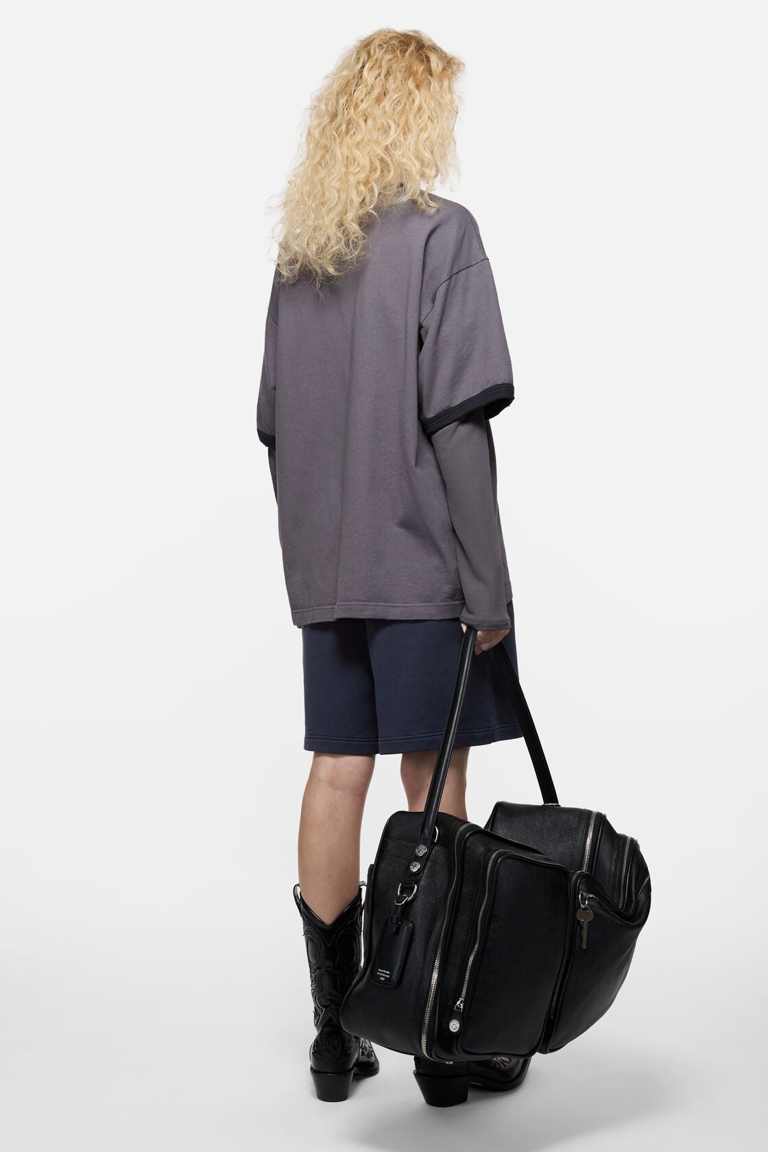 Fleece shorts with logo - Dark navy