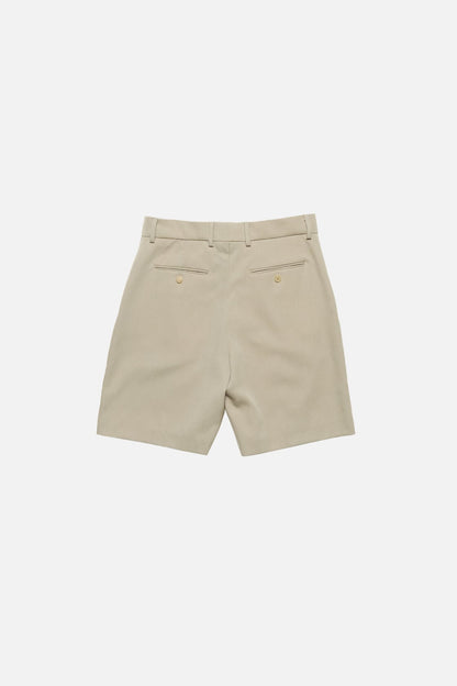 Tailored Wool Shorts - Beige
