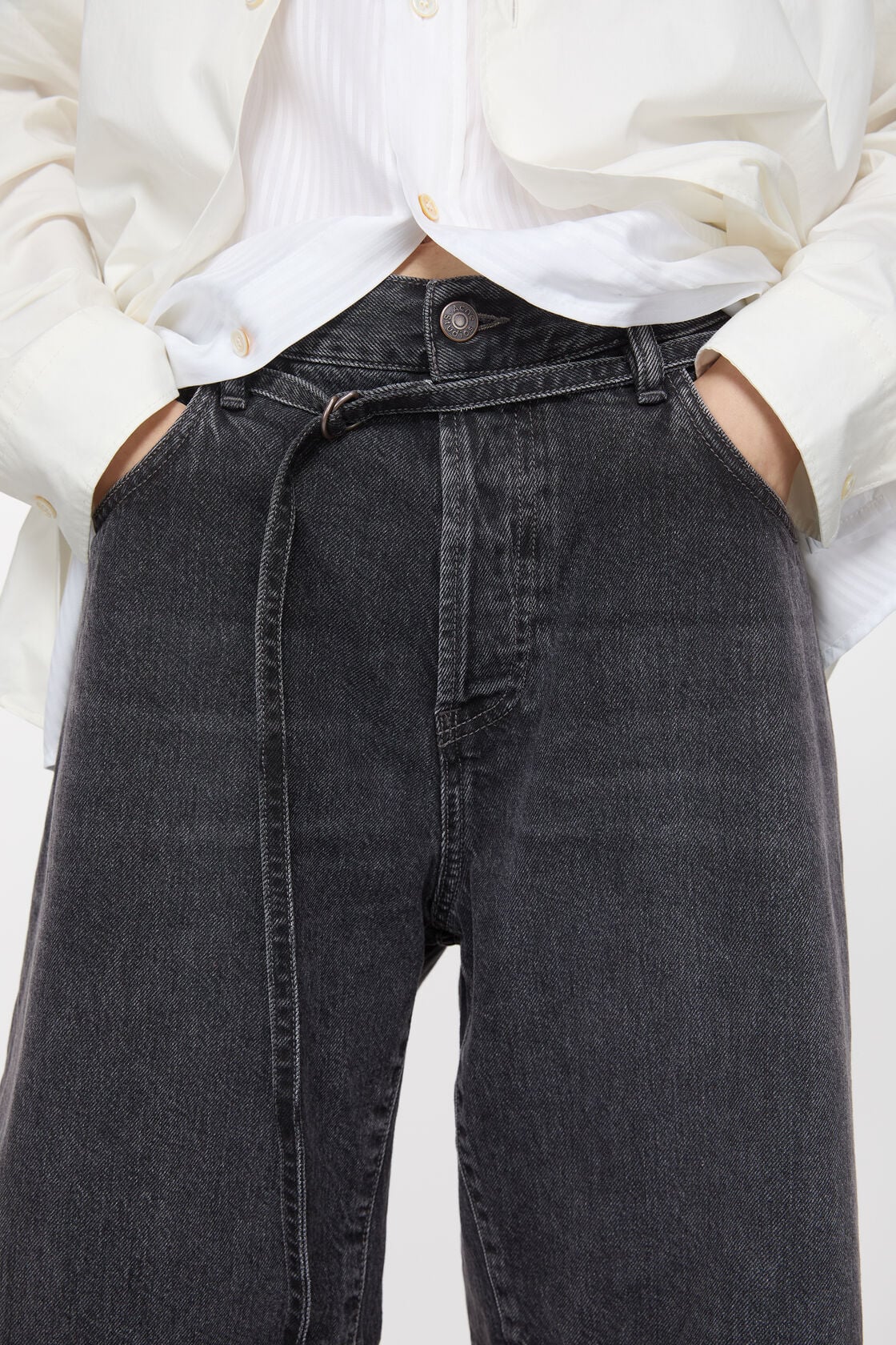 Loose fit denim shorts - Black