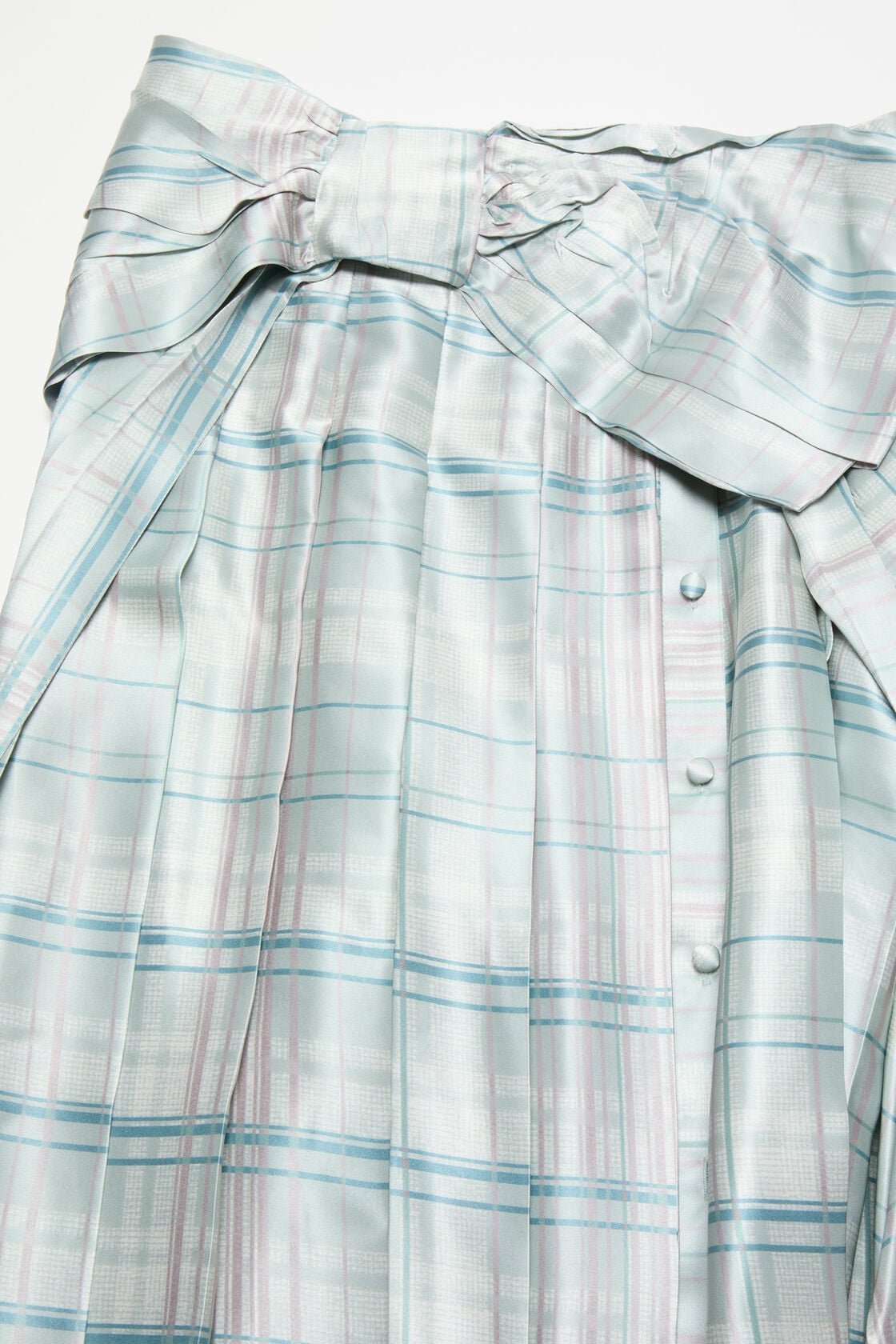 Silk skirt with bow - Aqua blue