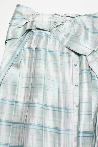 Silk skirt with bow - Aqua blue