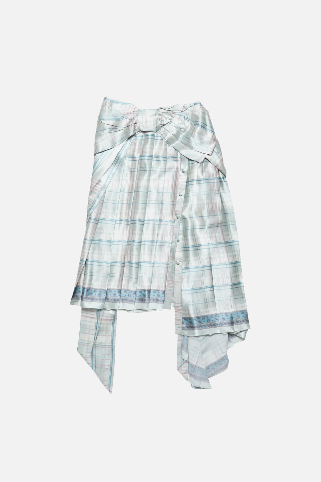 Silk skirt with bow - Aqua blue
