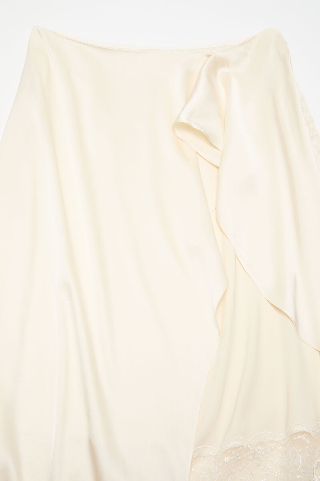 Layered satin skirt - Cream white