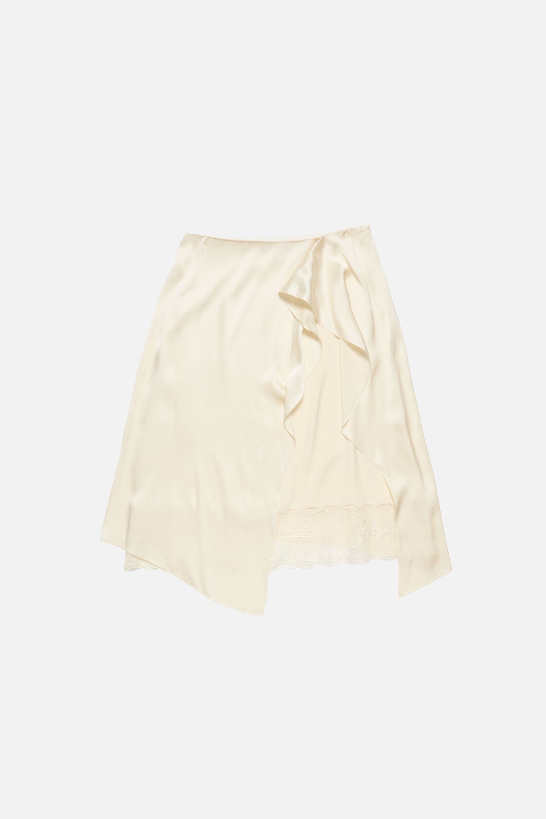 Layered satin skirt - Cream white