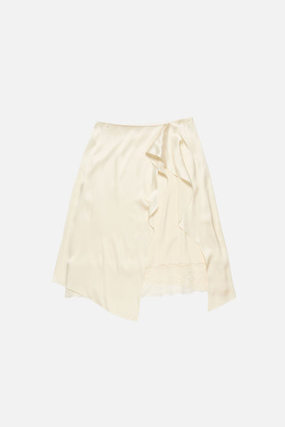 Layered satin skirt - Cream white