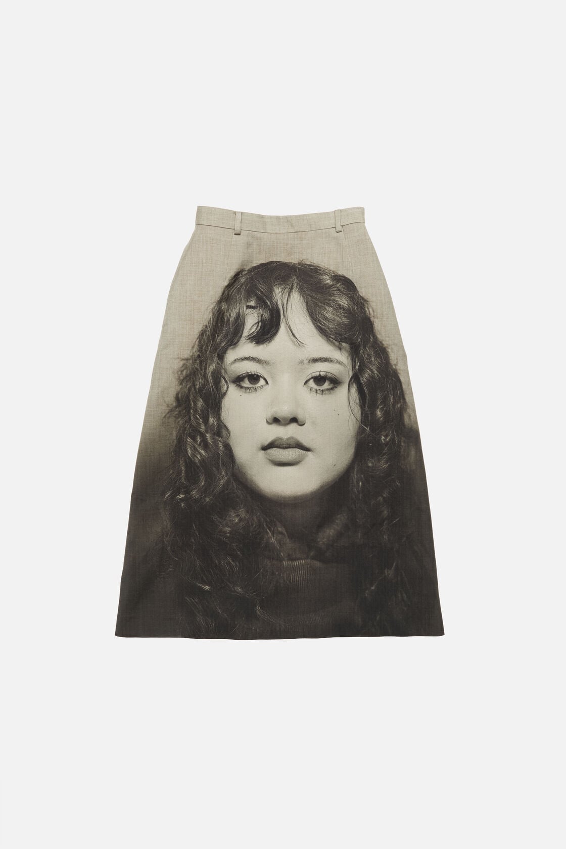 Printed wool skirt - Faded taupe/black