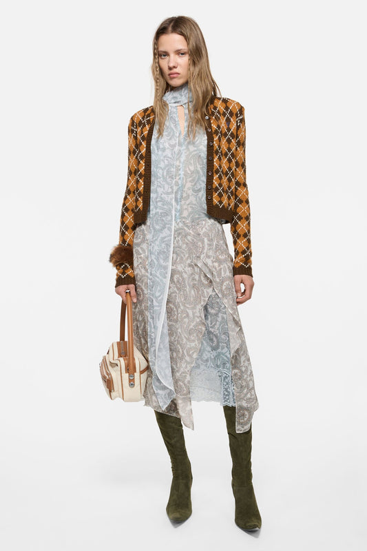 Silk paisley skirt - Light beige