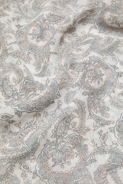 Silk paisley skirt - Light beige
