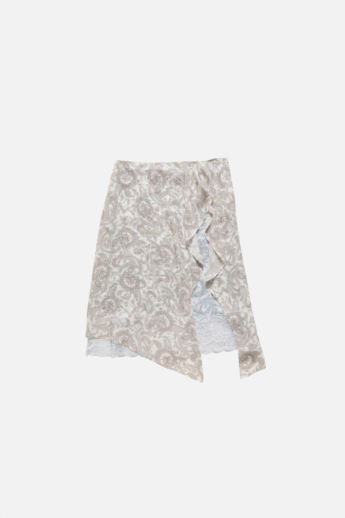 Silk paisley skirt - Light beige