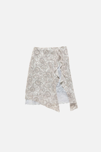Silk paisley skirt - Light beige