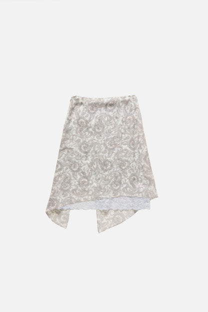 Silk paisley skirt - Light beige