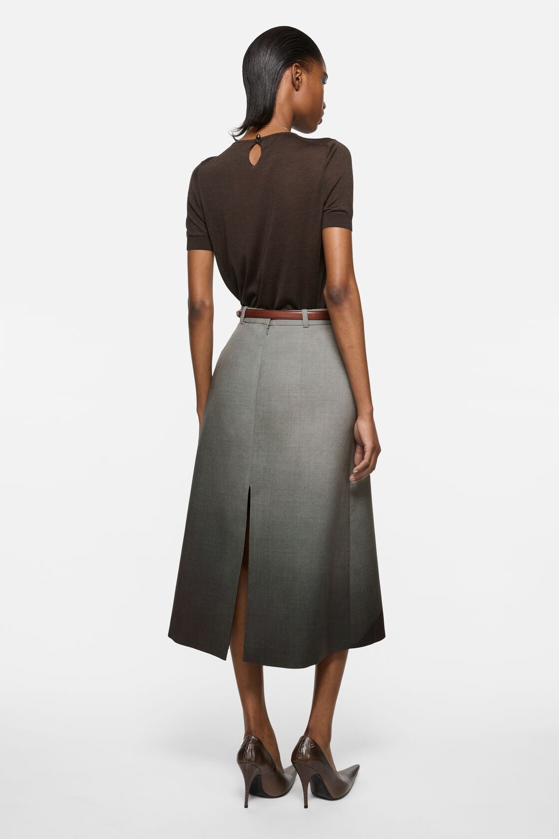 Printed wool skirt - Black/white