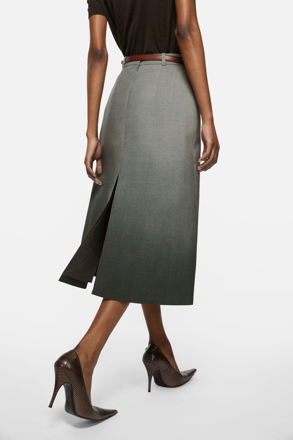 Printed wool skirt - Black/white