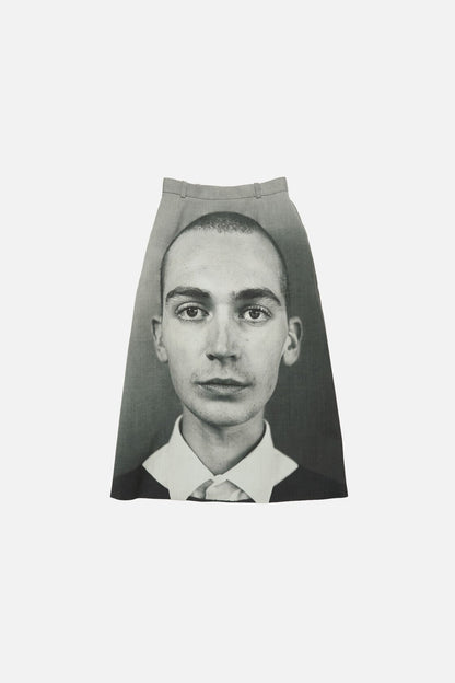 Printed wool skirt - Black/white
