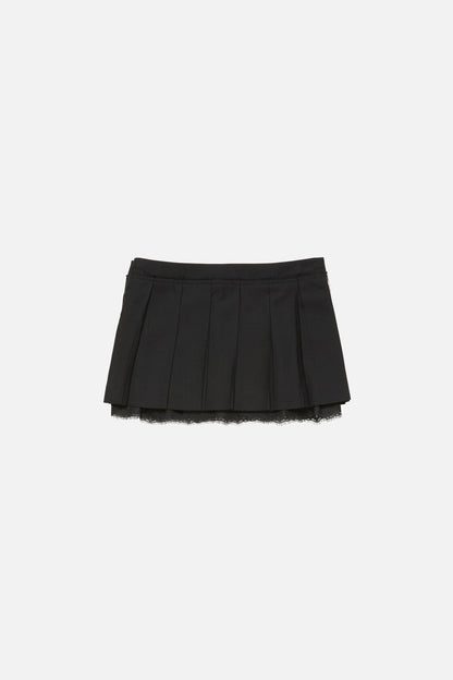 Mini pleated skirt - Black