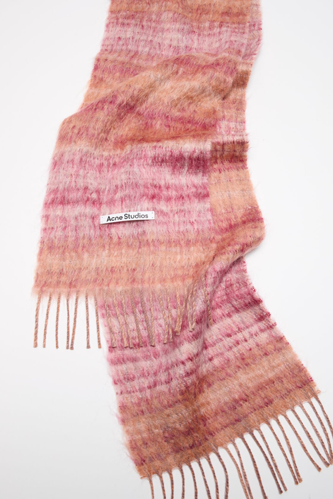 Fringed mohair scarf - Pink/Fuchsia