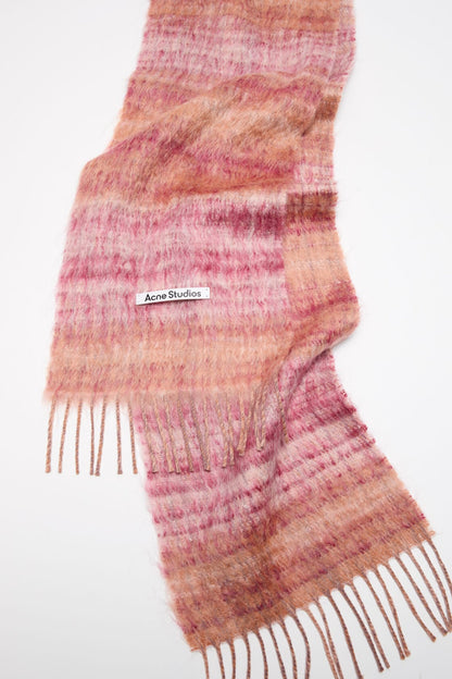 Fringed mohair scarf - Pink/Fuchsia