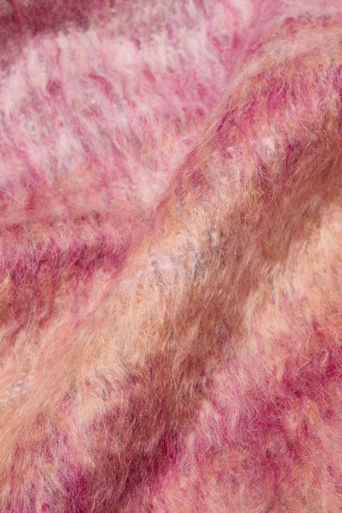 Fringed mohair scarf - Pink/Fuchsia