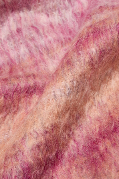 Fringed mohair scarf - Pink/Fuchsia