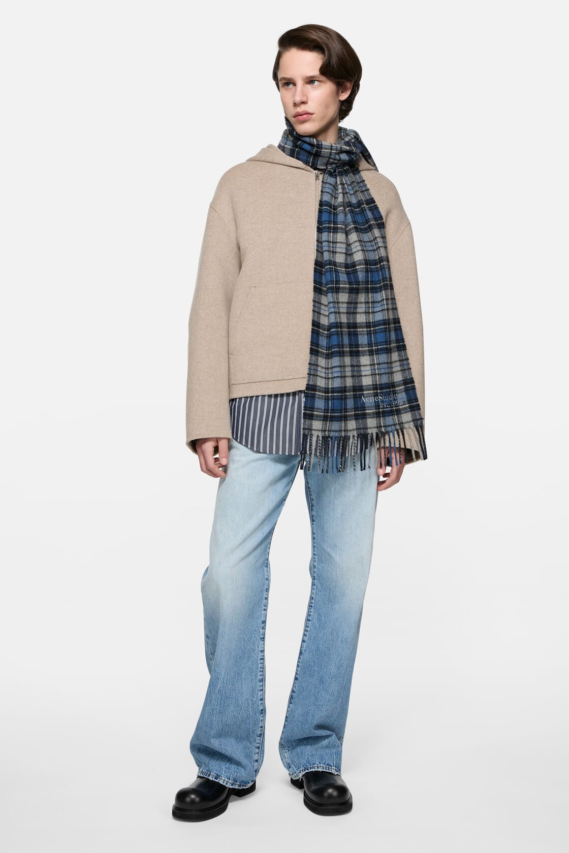 Cashmere scarf - Blue/grey