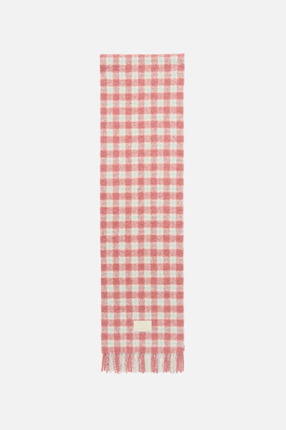Checked logo scarf - Pink/blue