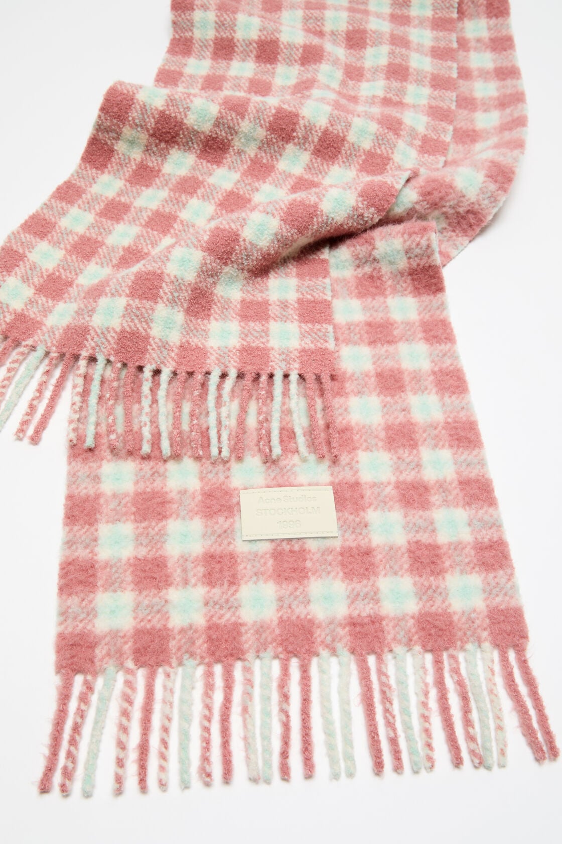 Checked logo scarf - Pink/blue