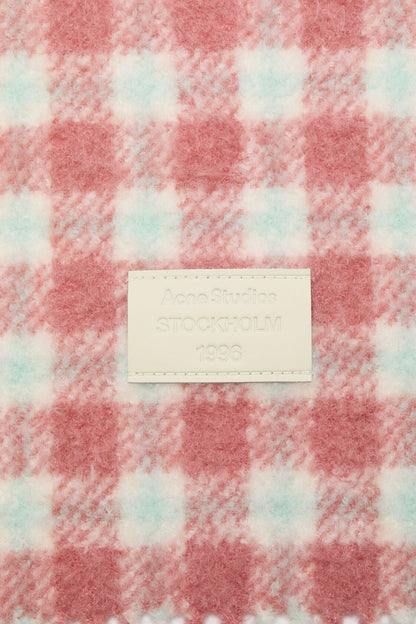 Checked logo scarf - Pink/blue
