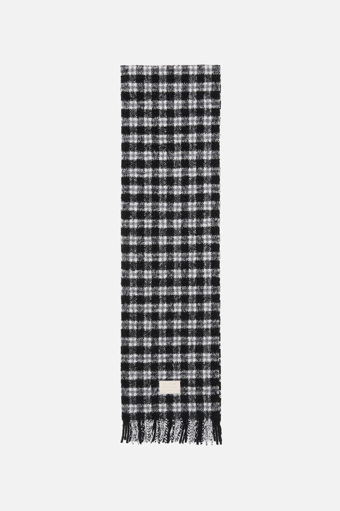 Checked logo scarf - White/black