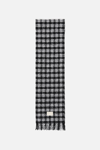 Checked logo scarf - White/black