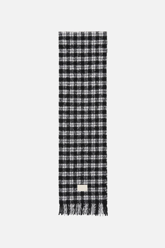Checked logo scarf - White/black