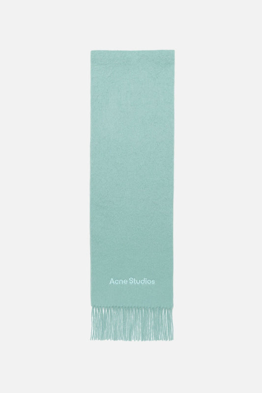 Long-Hair Alpaca-Wool Scarf - Mint green