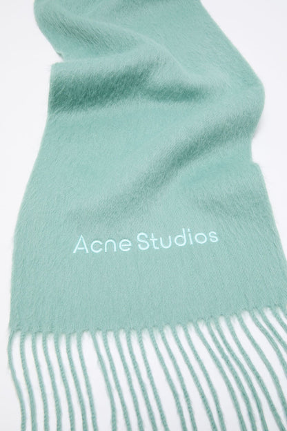 Long-Hair Alpaca-Wool Scarf - Mint green