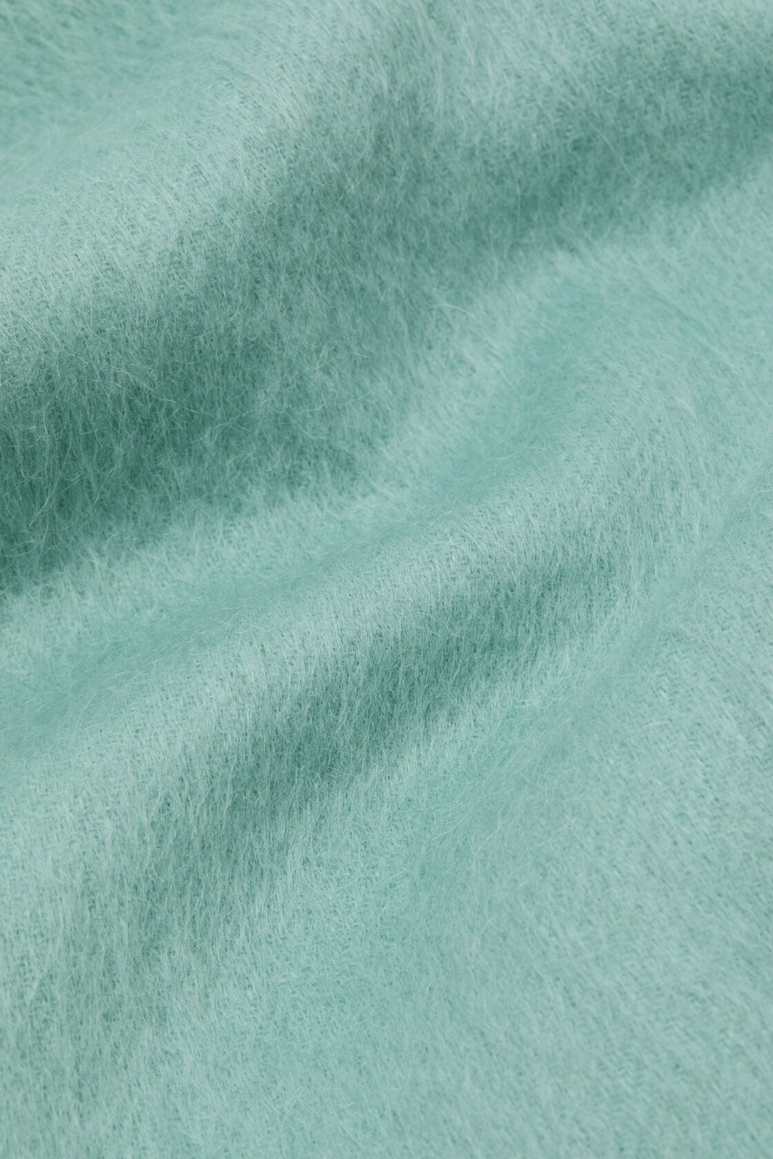 Long-Hair Alpaca-Wool Scarf - Mint green