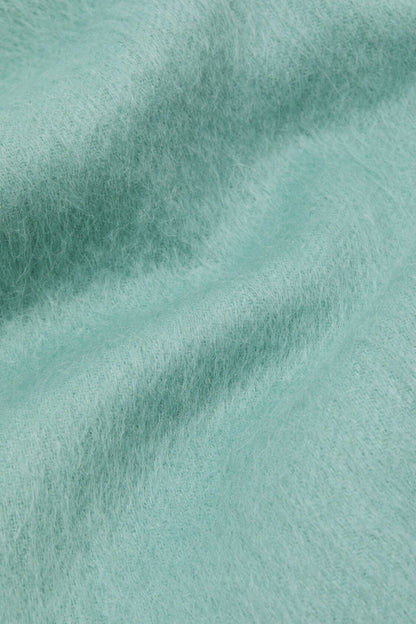 Long-Hair Alpaca-Wool Scarf - Mint green