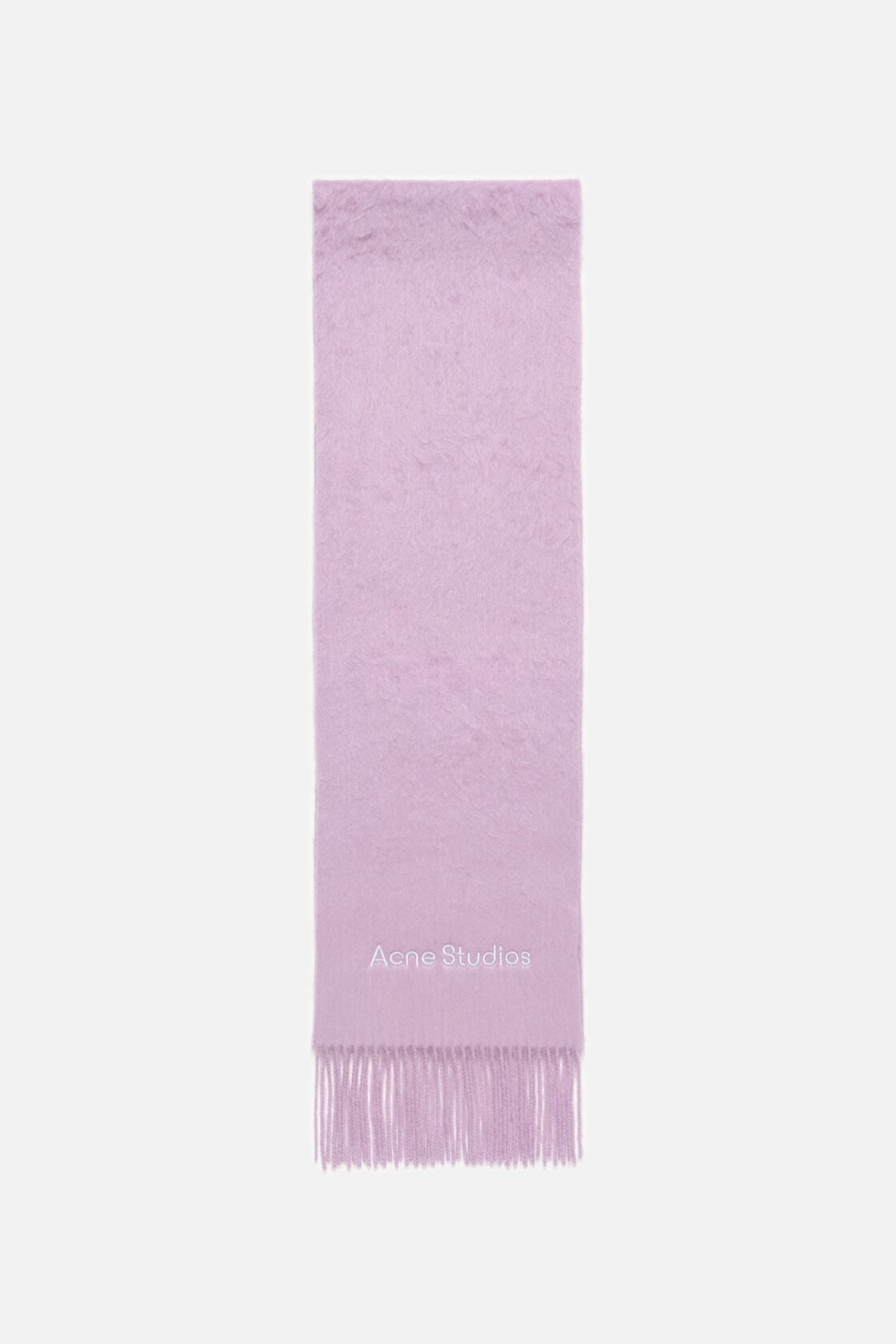 Long-Hair Alpaca-Wool Scarf - Light pink