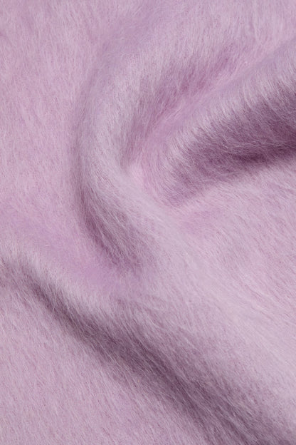 Long-Hair Alpaca-Wool Scarf - Light pink