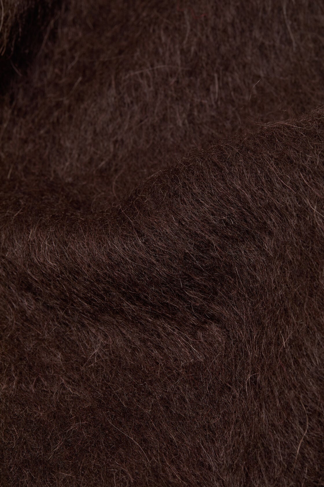 Alpaca wool logo scarf - Dark brown melange