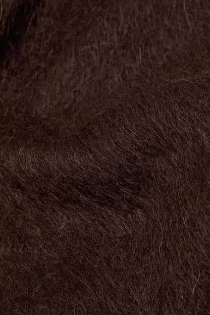 Alpaca wool logo scarf - Dark brown melange