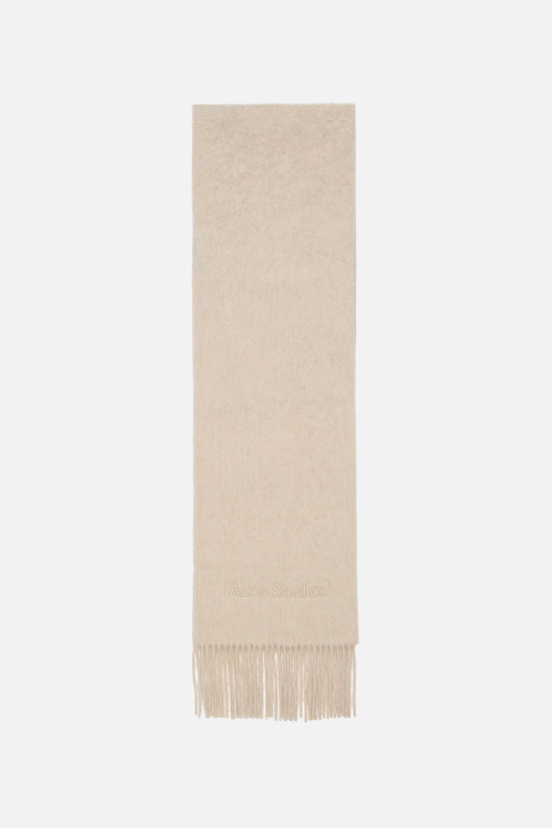 Alpaca wool logo scarf - Oatmeal melange