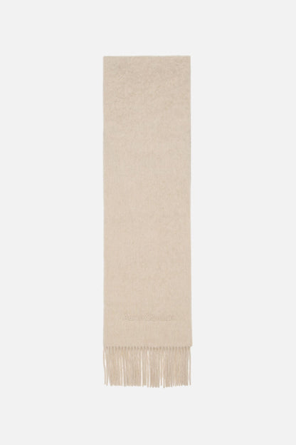 Alpaca wool logo scarf - Oatmeal melange