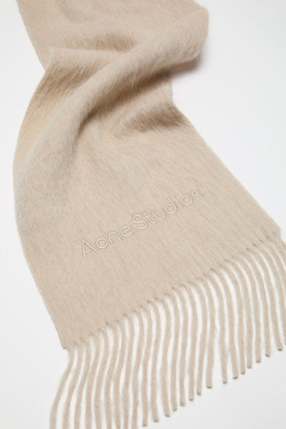 Alpaca wool logo scarf - Oatmeal melange